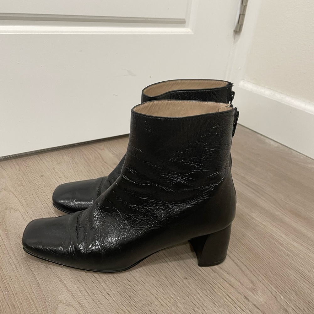 Stuart Weitzman Spain Made Womens 8 Black Leather… - image 3